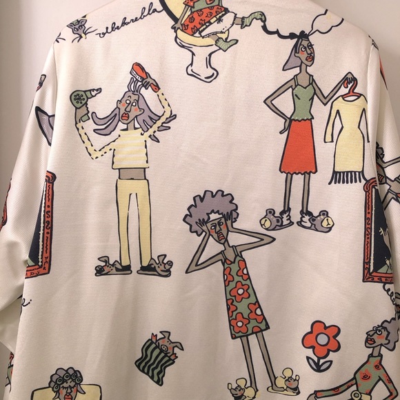 Novelty Printed Chic Lab Overcoat / Light Coat ❤️ - Picture 4 of 6